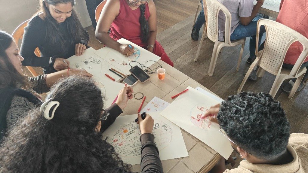 Creative group drawing and reflection